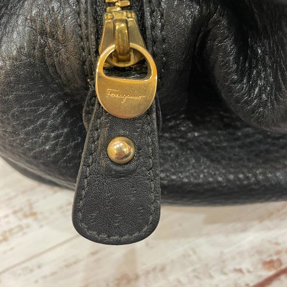 Authentic Salvatore Ferragamo Italian Leather Double Handle Glam Tote - Picture 5 of 13